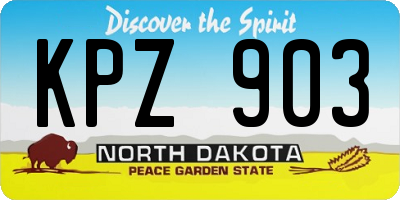 ND license plate KPZ903