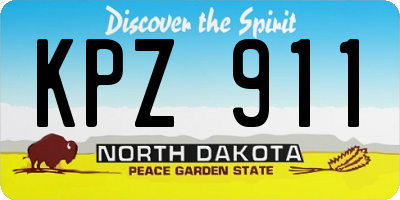ND license plate KPZ911