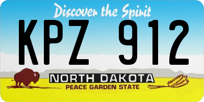 ND license plate KPZ912
