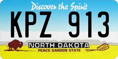 ND license plate KPZ913