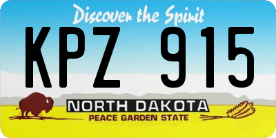 ND license plate KPZ915
