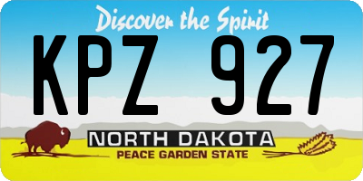ND license plate KPZ927