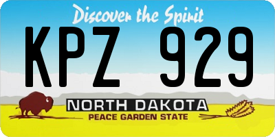 ND license plate KPZ929