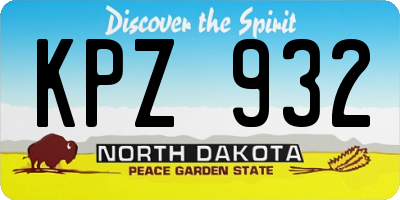 ND license plate KPZ932