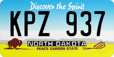 ND license plate KPZ937