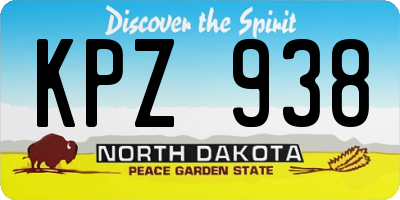 ND license plate KPZ938