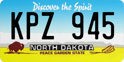 ND license plate KPZ945