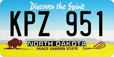 ND license plate KPZ951