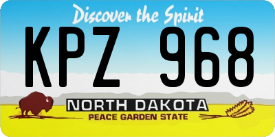 ND license plate KPZ968