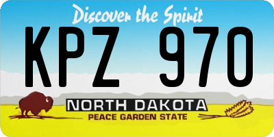 ND license plate KPZ970