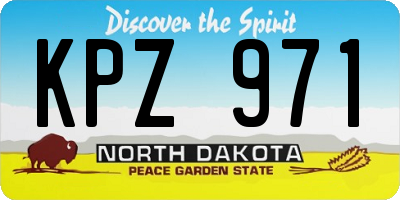 ND license plate KPZ971