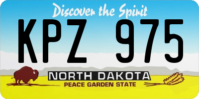 ND license plate KPZ975