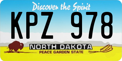 ND license plate KPZ978