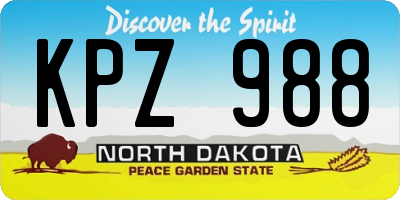 ND license plate KPZ988