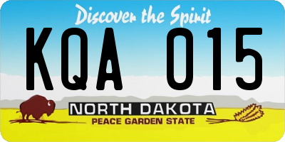 ND license plate KQA015