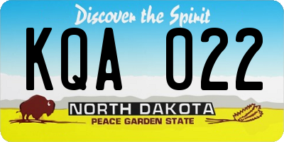 ND license plate KQA022