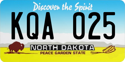 ND license plate KQA025