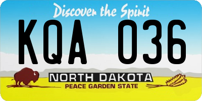 ND license plate KQA036