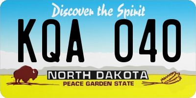 ND license plate KQA040
