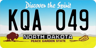 ND license plate KQA049