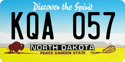 ND license plate KQA057
