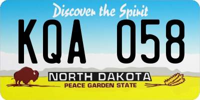 ND license plate KQA058