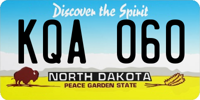 ND license plate KQA060