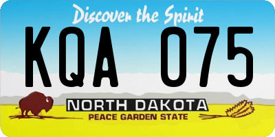 ND license plate KQA075