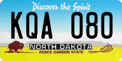 ND license plate KQA080