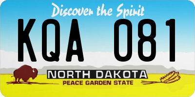 ND license plate KQA081