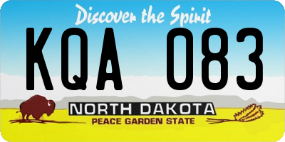 ND license plate KQA083
