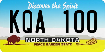ND license plate KQA100