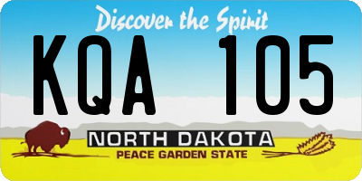 ND license plate KQA105