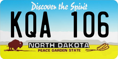 ND license plate KQA106