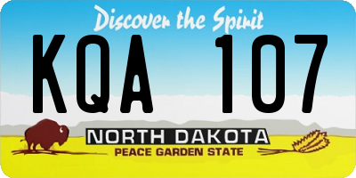 ND license plate KQA107