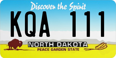 ND license plate KQA111