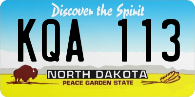 ND license plate KQA113