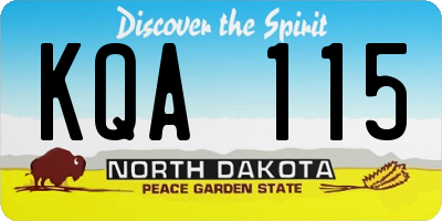 ND license plate KQA115