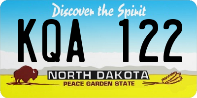 ND license plate KQA122