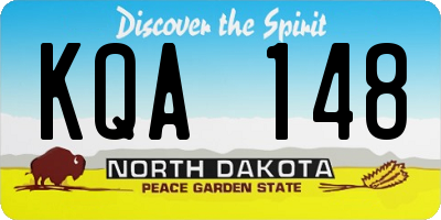 ND license plate KQA148