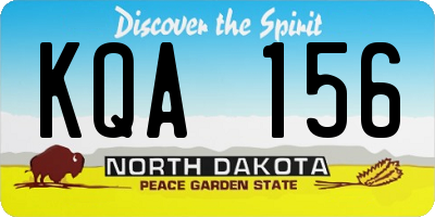 ND license plate KQA156