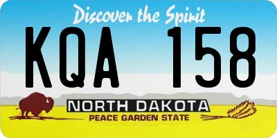 ND license plate KQA158