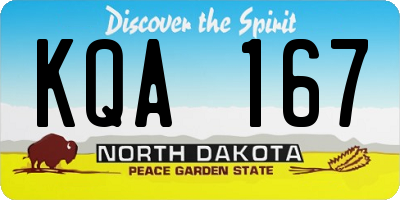 ND license plate KQA167