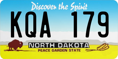 ND license plate KQA179