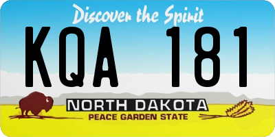 ND license plate KQA181