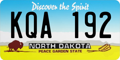 ND license plate KQA192