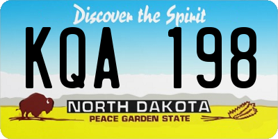 ND license plate KQA198