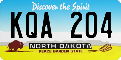ND license plate KQA204