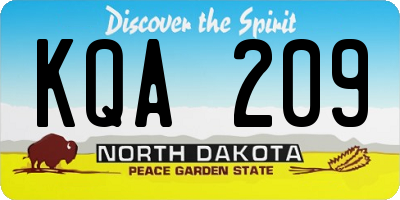 ND license plate KQA209