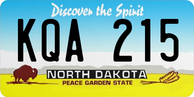 ND license plate KQA215